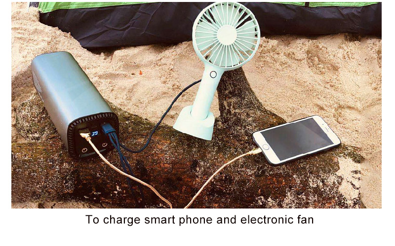 To charge smart phone and electronic fan