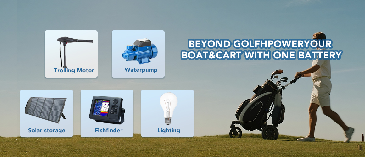 BEYOND GOLFHPOWERYOUR  BOAT&CART WITH ONE BATTERY