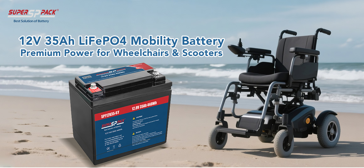 12V 35Ah LiFePO4 Mobility Battery Premium Power for Wheelchairs & Scooters